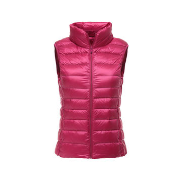 Chalecos de mujer Chaleco ligero para mujer Otoño Invierno Chaleco elegante  con cuello de soporte Diseño con cremallera