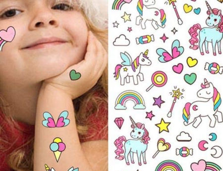 Colorful Ice Cream Cartoon Tattoo Stickers Girls Cute Unicorn Temporary Tattoo  Kids Arm Gadgets Women Flash Tatoos Pow Hands Art  Wish