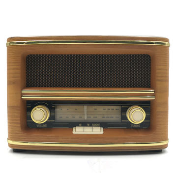 ClearClick Classic Vintage Retro Style AM/FM Radio with Bluetooth, Aux-in,  & USB - Handmade Wooden Exterior Dark Brown