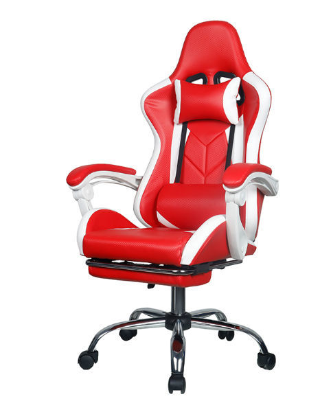 Gaming Chair Office Swivel, Red Leather Computer Chair