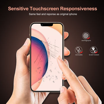 SAMKE Protector de pantalla de teléfono para Apple iPhone 13 mini de 5.4  pulgadas, iPhone 13 mini con borde de vidrio templado, cobertura completa,  13