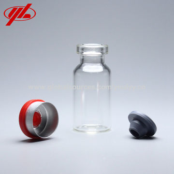 10ML Clear Injection Glass Vial/Stopper With Flip Off Caps Small