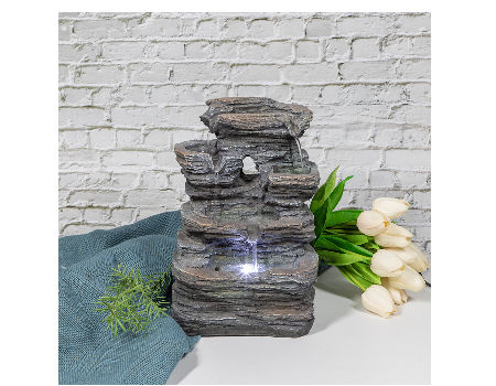 Fuentes de agua Feng Shui, mesa decorativa, con rocas, relajante