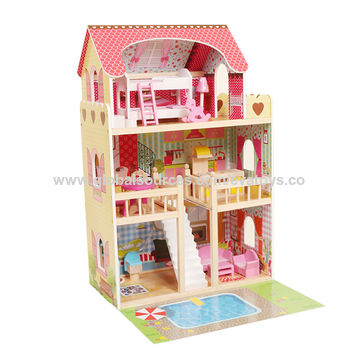 Kit miniature de maison de poupée 100% neuf et bricolage avec meubles,  maison miniature en bois 3d, kit de maison de poupées miniatures Jouets
