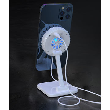 Suporte Portátil Dobrável para Tablet e Celular com Ventoinha de Resfriamento, Suporte de Mesa Ajustável
