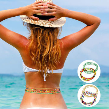 Collar Bohemio de Múltiples Capas con Cuentas Africanas de Cintura de Colores - Bisutería Étnica al Por Mayor