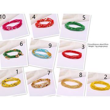 Collar Bohemio de Múltiples Capas con Cuentas Africanas de Cintura de Colores - Bisutería Étnica al Por Mayor