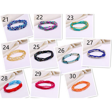 Collar Bohemio de Múltiples Capas con Cuentas Africanas de Cintura de Colores - Bisutería Étnica al Por Mayor