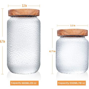 Creative Glass Sealed Jar Storage Jar Household Food Grade Glass Bottle  with Lid Transparent Fruit Tank