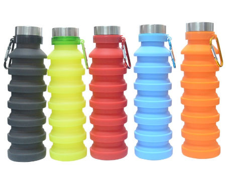 600ml bouteille d'eau pliable silicone bouteille d'eau pliable réutilisable  pour camping randonnée voyage gym sport