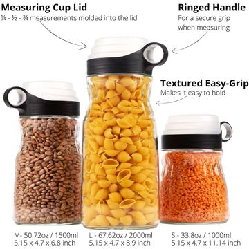 Airtight Glass Storage Canister (33.8oz), Clear Food Storage