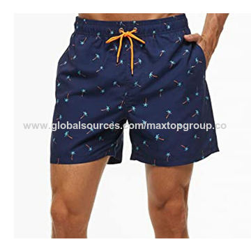 Pantalones Cortos de Baño RPET Reciclado, Impresión Digital, Ojal y Cordón, Bolsillo Trasero con Cierre de Velcro - Fabricante Ecológico