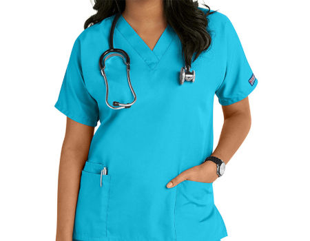 Medical Uniform Women and Men Scrub Set Doctor Nurses V Neck Top and Long Pants 