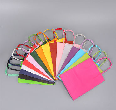 Recyclable Colorful Kraft Paper Bag Hand-held Shopping Bag