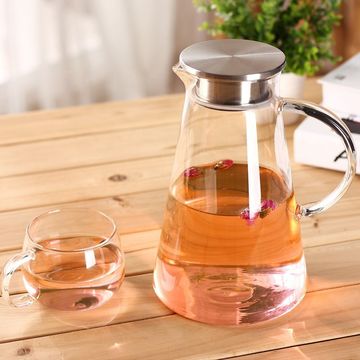 Creative Iced Tea Pitcher For Fridge Luxurious High Temperature Resistant  High Temperature Resistant Glass Water Pitcher For Cold Water Beverage