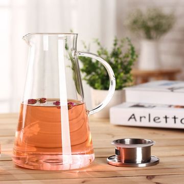 Hot Selling Green Home Glassware 1800ml Big Size Unique Design Glass Water  Juice Beverage Jug Pitcher with Stainless Steel Lid - China Glassware and  Glass Jug Set price