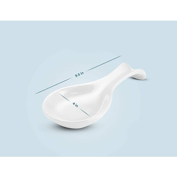 Modern White Ceramic and Stainless Steel Ladle Spoon Holder