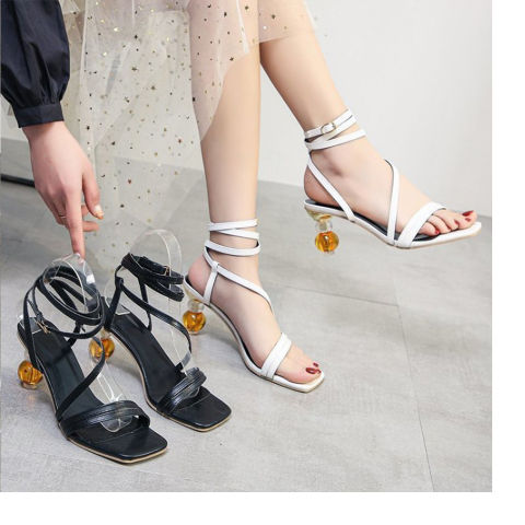 open toe high heel strappy sandals 