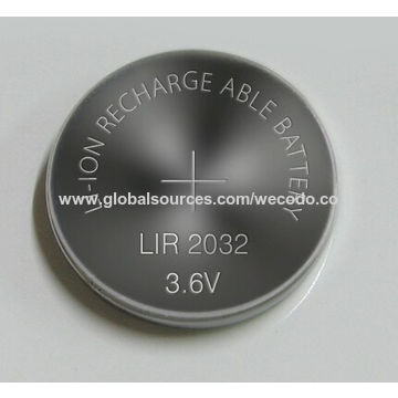 Pile bouton rechargeable LIR 2032 lithium 3.6V 40mAh