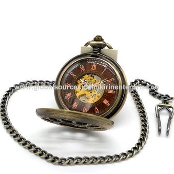 antique pocket watch with roman numerals