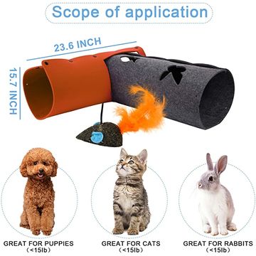 Tunnel pour Chat d'Intérieur Pliable à 3 Voies avec Papier Crépitant, Jouet Interactif pour Chat