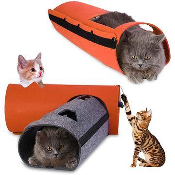 Tunnel pour Chat d'Intérieur Pliable à 3 Voies avec Papier Crépitant, Jouet Interactif pour Chat