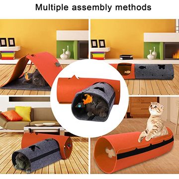 Tunnel pour Chat d'Intérieur Pliable à 3 Voies avec Papier Crépitant, Jouet Interactif pour Chat