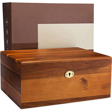 Lock Box caja de madera de nogal con llave