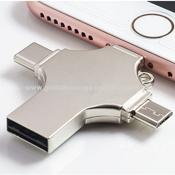 256 Go 3 en 1 Clé USB Flash Drive Extension Mémoire Multifonction  Compatible pour iPhone/Android/Windows
