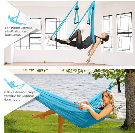 Imported And New Green Yoga Hammock Swing Parachute Fabric Inversion  Therapy Anti-gravity Yoga Gym Hanging : : Sports, Fitness &  Outdoors