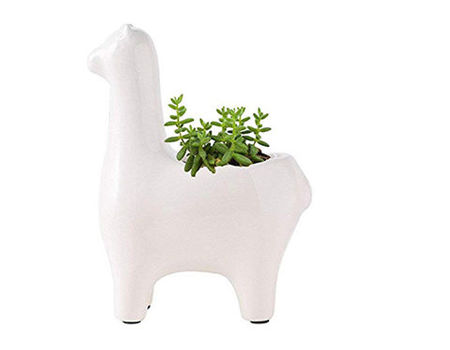 SELLONWANELO Cute Alpaca Succulent Pots Ceramic Planter Small Cactus Flower Pot White 