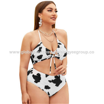 Gothic Bikini Swimsuit Suspender Bulk Two Piece Swimwear Big Chest
