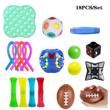 Set De 6 Juguetes Fidget Tangle - Para Aliviar Estrés Y Ansiedad - Niños Y Adultos - Terapia Ocupacional