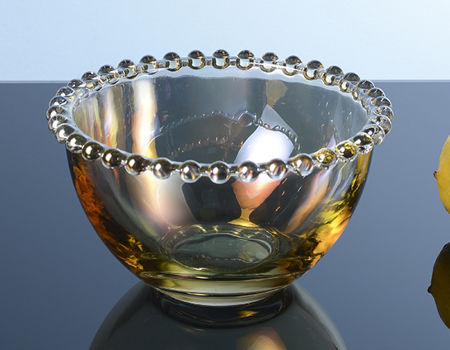 Buy Wholesale China Large Luster Amber Effect Beaded Edge Glass Salad Bowls  Decorative Serving Bowls For Salad Fruit & Glass Salad Fruit Bowl at USD  3.08