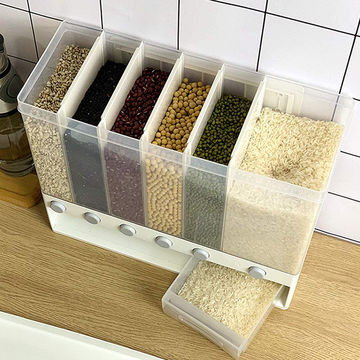 Buy Wholesale China 10l Kitchen Grains Rice Cereal Rotating Storage Bucket  Dry Food Automatic Dispenser & Cereal Dispenser at USD 9