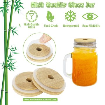 Buy Wholesale China Glass Mason Jars Mug With Wooden Lid Glass Drinking  Bottles Glass Food Container Glass Conister & Glass Jar Bottle Mug Cup at  USD 0.58