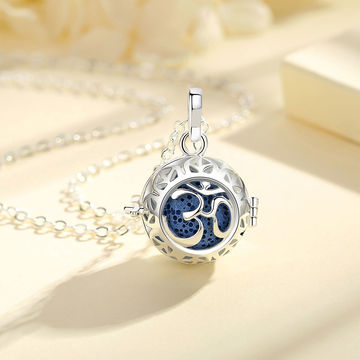 Silver Om Crystal Cage Pendant - Essential Oil Diffusing Locket