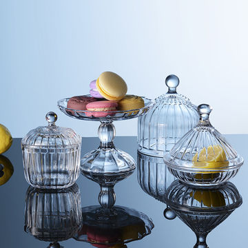 2 Pots à Bonbons En Verre Avec Couvercle - Bocaux Décoratifs Pour Rangement Et Décoration De Table