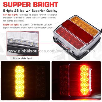 Nilight Magnetic LED Trailer Towing Light Kit – 24ft Cable, 7 Pin Plug, 2 Year Warranty