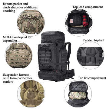 Compre Mochila Táctica Multifuncional Artex Con Cremallera Para Hombre,  Mochila Militar De 60l, Paquete De Asalto Grande, Desmontable Molle Ba y  Mochila de China por 18.2 USD