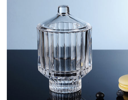 Crystalia Decorative Glass Candy Jar with Lid