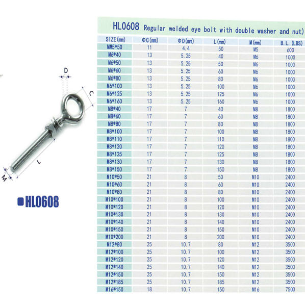 China Swivel eye bolt eye bolt m8 stainless steel eyeshaped screws on