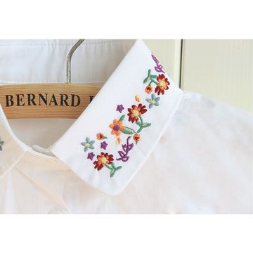 Flower Embroidery 2-Way Chiffon Blouse – axes femme from JAPAN