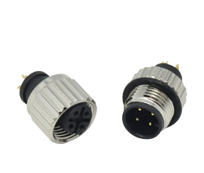 M12 12mm 4 Pin screw type Electrical Plug socket Connector 