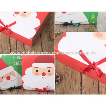 10 Pack Nesting Christmas Gift Boxes with Red Lids for Presents