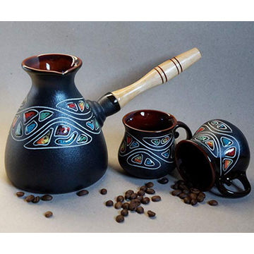 Buy Wholesale China Black Turkish Coffee Pot Cups Set Ceramic Coffee Maker  & 2 Cups & Turkish Coffee Pot Set at USD 0.8