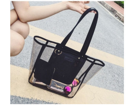 Buy Wholesale China Hot Sale Jelly Shoulder Bag With Insert Pouch Large  Shopping Tote Pvc Clear Vinyl Purse Women Beach & Beach Bag, Beauty Bag,  Towel Bag,swim Bag at USD 2.78