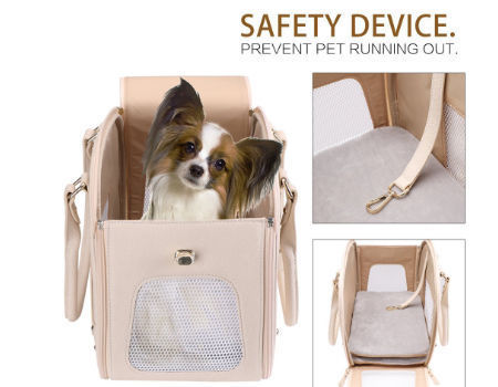  Slow Time Shop Large Transport Bag Fashion Dog Carrier PU  Leather Dog Handbag Dog Purse Cat Tote Bag Pet Cat Dog Hiking Bag Travel Bag  : Pet Supplies