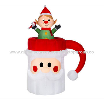 Bonhomme de Neige Gonflable de Noël avec Lumières LED et Branche à la Main pour Décoration de Jardin Intérieur/Extérieur