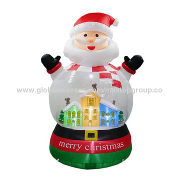 Bonhomme de Neige Gonflable de Noël avec Lumières LED et Branche à la Main pour Décoration de Jardin Intérieur/Extérieur
